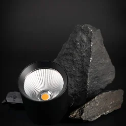 Skinnesystem ^ The Light Group SLC LED track spot Fox, sort, 3.000 K, 3-fase skinne