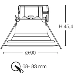 Loftlamper ^ The Light Group SLC One 360° SunLike LED indbygningslampe hvid 930