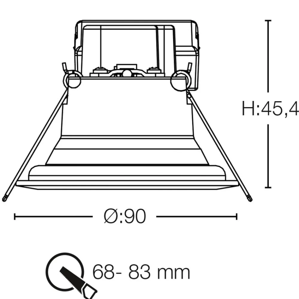 Loftlamper ^ The Light Group SLC One 360° SunLike LED indbygningslampe hvid 930