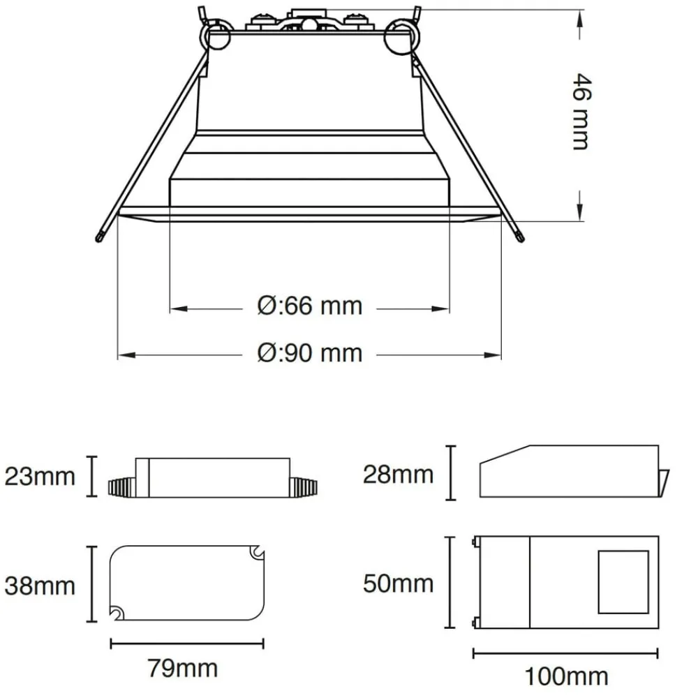 Loftlamper ^ The Light Group SLC One 360° SunLike LED indbygningslampe hvid 930