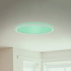 Loftlamper ^ Briloner Slim LED-panel rundt RGBW effekt Ø42cm hvidt