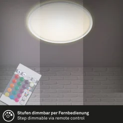 Loftlamper ^ Briloner Slim LED-panel rundt RGBW effekt Ø42cm hvidt