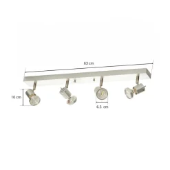 Loftlamper ^ SLV Asto 4-lys loftspot med dekorativ ring