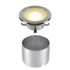 Nedgravet Udebelysning|Udendørs Spot ^ SLV Dasar Flat 120 LED-gulvlampe til indbygning, 4.000 K