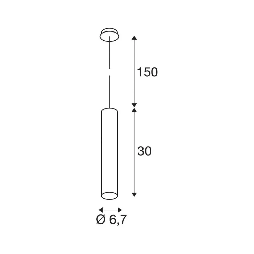 SLV Pendellamper > Enola B pendellampe, sort, aluminium, Ø 6,7 cm