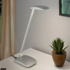 EGLO Bordlamper > Sølvfarvet LED-skrivebordslampe Cajero m. dæmper