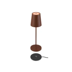 Dekorationsbelysning|Bordlamper ^ SLV genopladelig LED-lampe Vinolina Two, rustfarvet, aluminium, Ø 11 cm