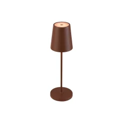 Dekorationsbelysning|Bordlamper ^ SLV genopladelig LED-lampe Vinolina Two, rustfarvet, aluminium, Ø 11 cm