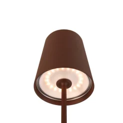 Dekorationsbelysning|Bordlamper ^ SLV genopladelig LED-lampe Vinolina Two, rustfarvet, aluminium, Ø 11 cm