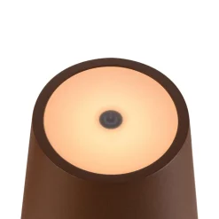 Dekorationsbelysning|Bordlamper ^ SLV genopladelig LED-lampe Vinolina Two, rustfarvet, aluminium, Ø 11 cm