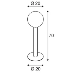 Gadebelysning ^ SLV Gloo Pure 70 stibelysning, højde 70 cm