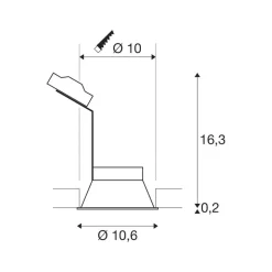 SLV Indbygningsspots > Horn indbygningslampe, QPAR51, hvid, aluminium, Ø 10,5 cm