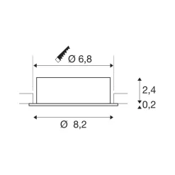 SLV Spotlights > Indbygget loftslampe New Tria, aluminium, aluminium, Ø 8,2 cm