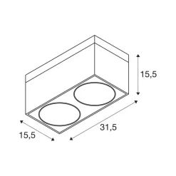SLV Udendørs Loftlamper > Kardamod loftlampe, hvid, stål, længde 31,5 cm, 2 lyskilder.