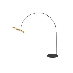 SLV Gulvlamper|Gulvlamper > LED-gulvlampe One Bow FL, sort/messingfarvet, stål