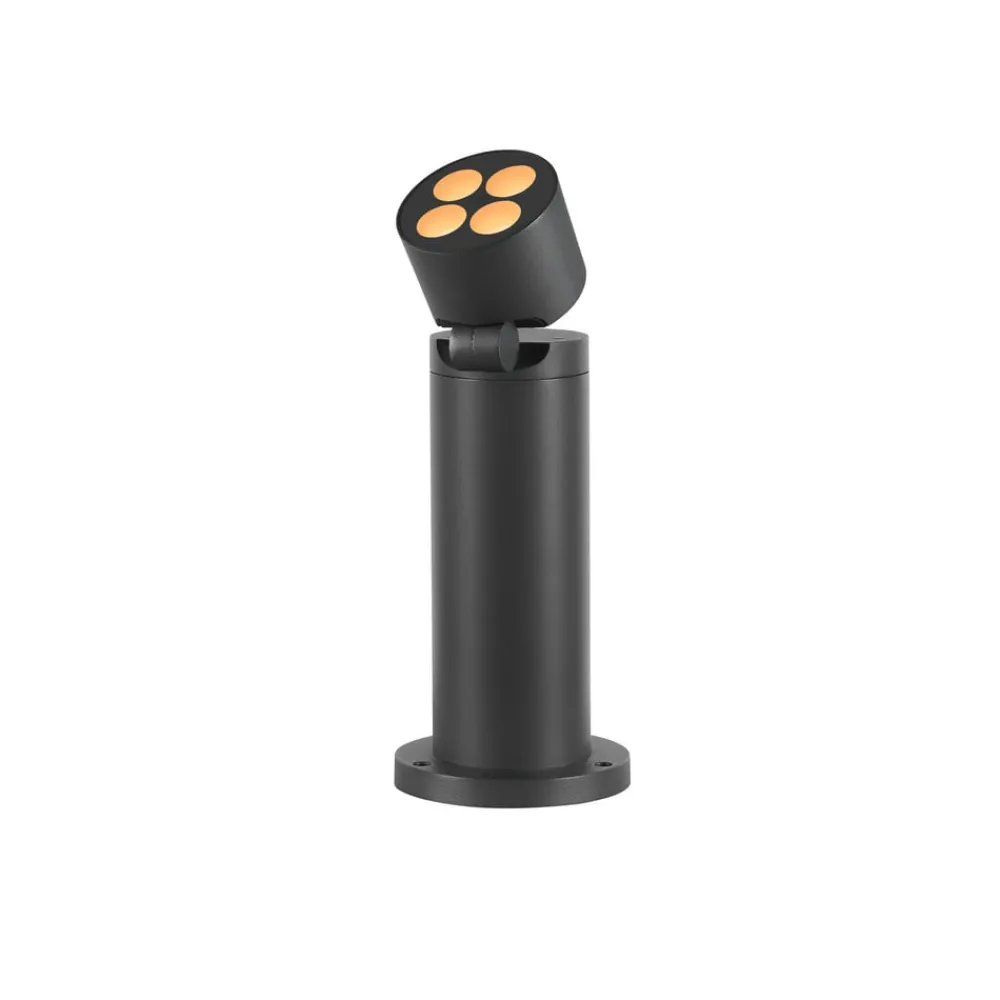 Sokkellamper ^ SLV LED-sokkellampe R-Cube 35, antracit, aluminium, højde 35 cm