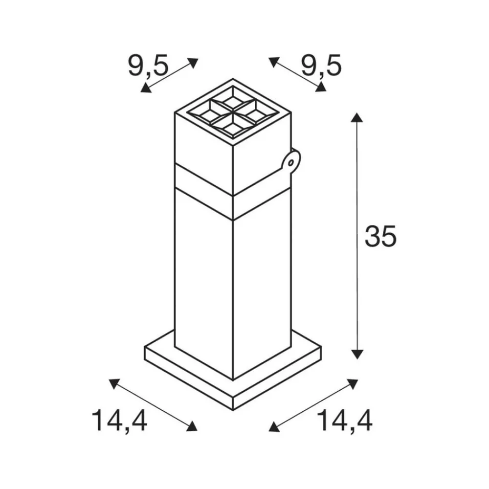 SLV Sokkellamper > LED-sokkellampe S-Cube 35, antracit, aluminium, højde 35 cm