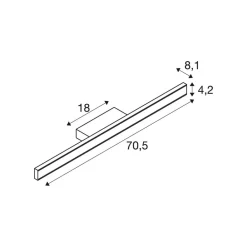 SLV Væg- Og Spejllamper > LED-væglampe til badeværelset One Linear, 70 cm, sort, CCT