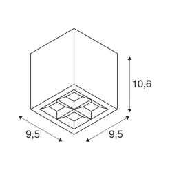 SLV Terrassebelysning|Udendørs Loftlamper > loftlampe S-Cube, antracit, aluminium, længde 9,5 cm