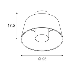SLV Udendørs Loftlamper > Photoni loftlampe, sort, aluminium, Ø 25 cm
