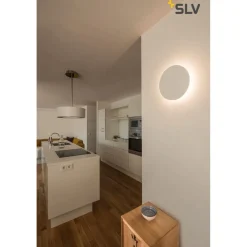 Væglamper ^ SLV Plastra LED-væglampe lavet af gips, rund