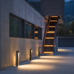 Gadebelysning ^ SLV Quad Pole LED-vejlampe, antracit, aluminium, højde 90 cm
