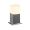 Sokkellamper ^ SLV sokkellampe Square Pole, højde 30 cm, grå, stål
