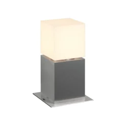 Sokkellamper ^ SLV sokkellampe Square Pole, højde 30 cm, grå, stål