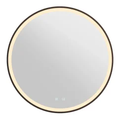SLV Møbel Og Interiør > Trukko LED-vægspejl IP44 CCT sort Ø 80cm