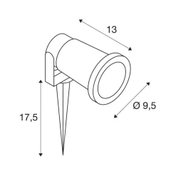 Udendørs Spot ^ SLV udendørs spotlampe Nautilus Spike XL, sort, aluminium, Ø 6,5 cm