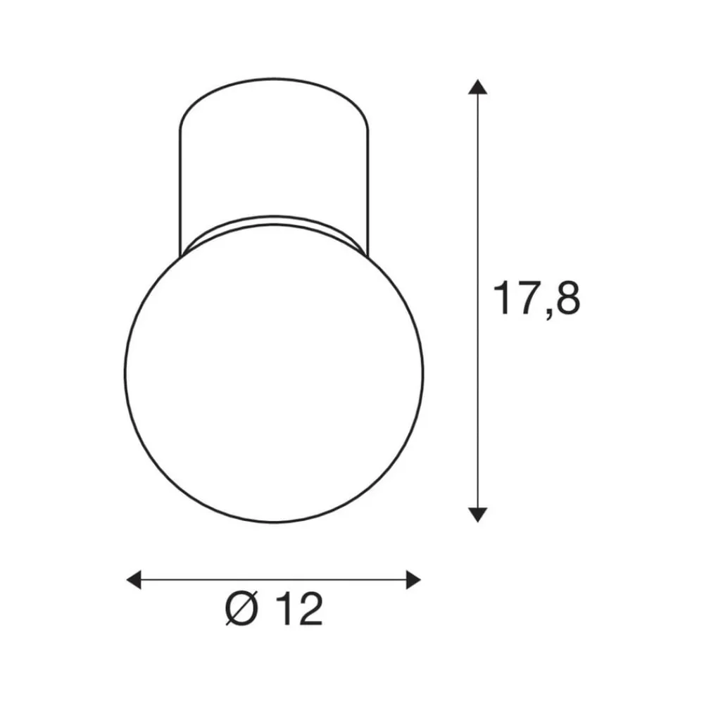 SLV Loftlamper > Varyt loftlampe til badeværelset, sort, aluminium, Ø 12 cm