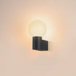 Væg- Og Spejllamper ^ SLV Varyt væglampe til badeværelset, sort, aluminium, bredde 12 cm