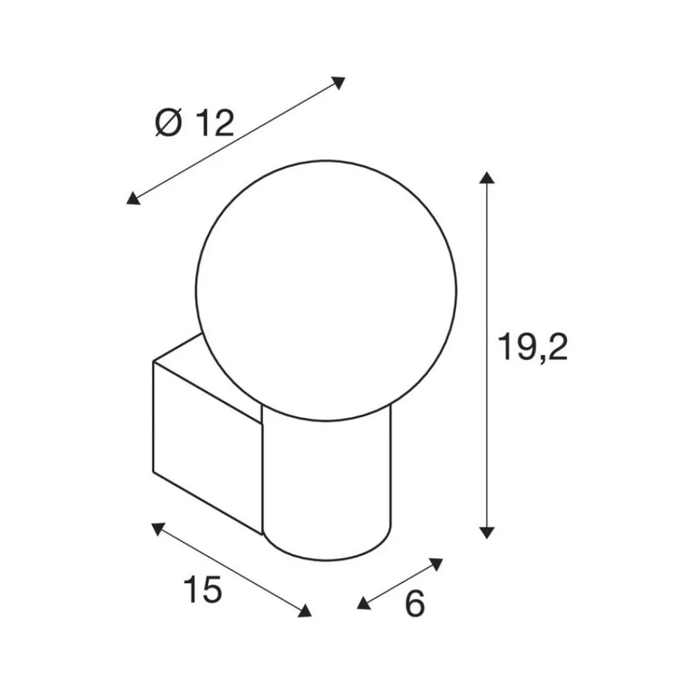 Væg- Og Spejllamper ^ SLV Varyt væglampe til badeværelset, sort, aluminium, bredde 12 cm