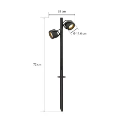 Gadebelysning ^ SLV vejlampe Sitra, 2 lyskilder, antracit, aluminium, GX53, IP44