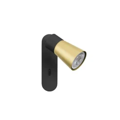 SLV Væglamper > væglampe Puri 2.0 Cone, sort/guldfarvet, 15 cm