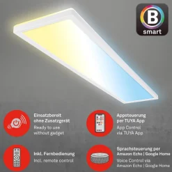 Briloner Arbejdsrum/Kontor > Smart LED loftlampe Tava, 98x20 cm, CCT, dæmpbar