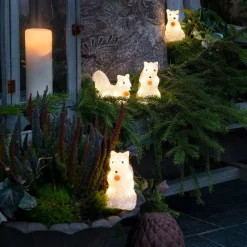 Konstsmide Christmas Julepynt|Julefigurer Udendørs > Små enhjørninger udendørs LED lysfigurer, sæt m. 5