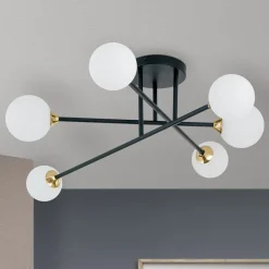 ORION Loftlamper > Snowwhite loftlampe med stænger, 6 lyskilder, sort