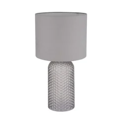 Bordlamper ^ Globo Sofia bordlampe, grå, højde 50 cm, stof/glas