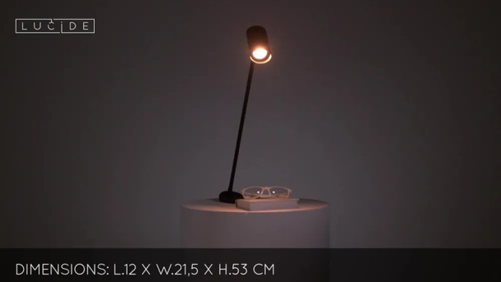 Arbejdsrum/Kontor|Bordlamper ^ Lucide Sofistikeret skrivebordslampe Hester, sort