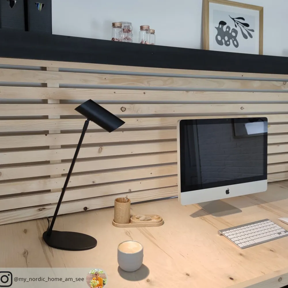 Arbejdsrum/Kontor|Bordlamper ^ Lucide Sofistikeret skrivebordslampe Hester, sort