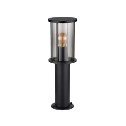 Sokkellamper ^ Globo Sokkellampe Gracey, højde 45 cm, sort, stål, IP54