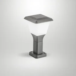 Sokkellamper ^ Fabas Luce Sokkellampe Lena, 30 cm, mørkegrå, metal, E27, IP65