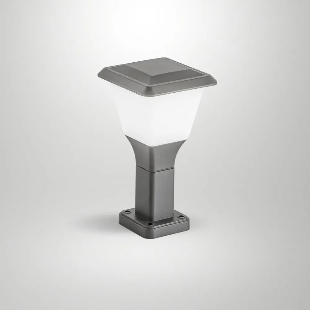 Sokkellamper ^ Fabas Luce Sokkellampe Lena, 30 cm, mørkegrå, metal, E27, IP65