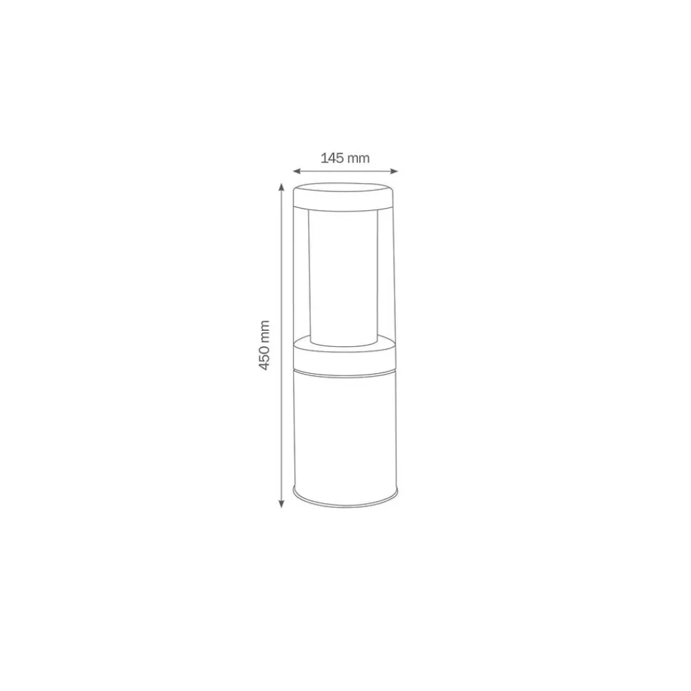 LCD Sokkellamper > Sokkellampe 1255, stål, saltvandsresistent, 45 cm