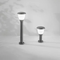 Fabas Luce Sokkellamper > Sokkellampe Thiago, 30 cm, mørkegrå, metal, E27, IP65