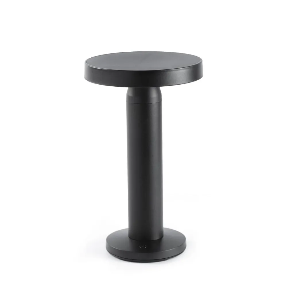 FARO BARCELONA Solcellelamper > Solar-LED-bordlampe Cairo, sort, plast, IP44, 21cm