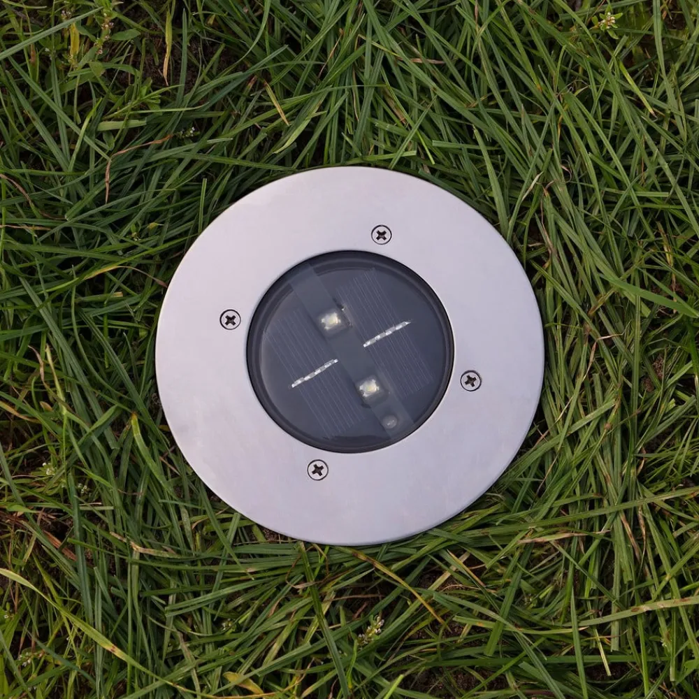 Smartwares Solcellelamper|Nedgravet Udebelysning > Solar LED nedgravningsspot Lugo, IP44, stål, glas