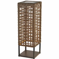 Searchlight Solcellelamper > Solar-LED-terrasselampe Marcjanna, brun, rattan, 47 cm