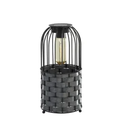 Searchlight Solcellelamper > Solar-LED-terrasselampe Tahoa, 26 cm, grå, rattan, IP44